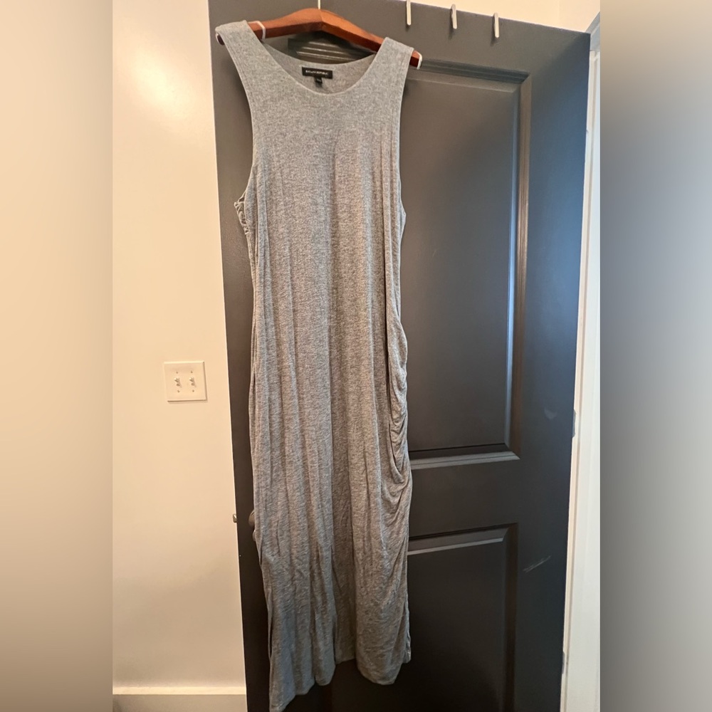 Banana Republic Heather Gray Long Maxi Sleeveless Bodycon Form Fitting Dress L - Picture 4 of 11